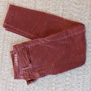 Women's GAP Maroon Red Corduroy Always Skinny Jeans, Size 28